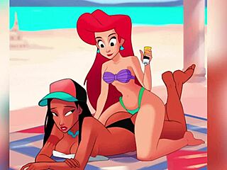Hentai with 3D animation and dating game features Ariel and big boobs