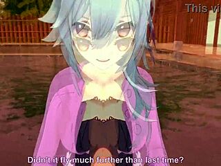 Eula relaxes by the pool in Genshin Impact part 1