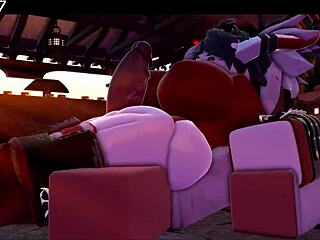 魅魔在粗暴3D行动中提供狂野大腿交！