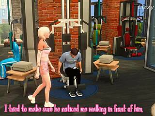 Bonde gets slammed hard in 3D gym animation scene