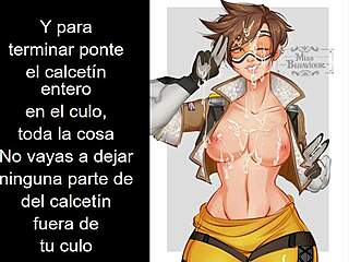 Femdom JOI: Tracer's anal play in Overwatch-themed hentai