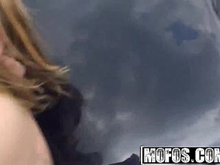 Stranded teen Beatrix Glower gets fucked in car by Mofos