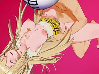 Cartoon beauty Rupee, goddess of victory in sexual scene