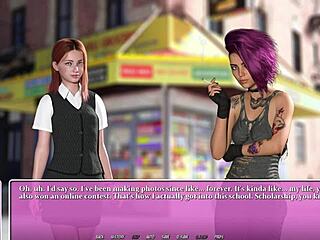 Meeting a tattooed emo in the city on a hot day