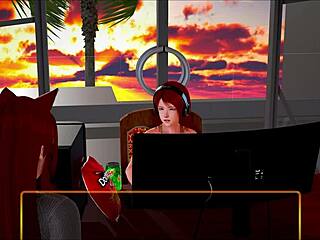 My new family 350: A steamy gaming experience with small-boobed redhead teen