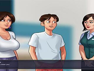 The big-boobed adventure continues in the animated porn game