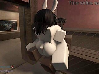 Beautiful animation of a bunny riding and bouncing in a rough manner
