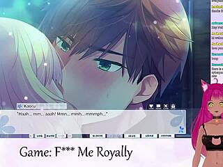 vtuber lewdneko plays f me royally part 1, kissing in anime hentai game?