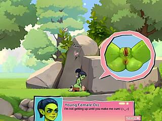 Horny nature young female orc face-sitting a lucky boy