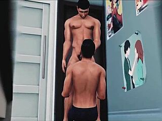 Young Asian boy gets a deepthroat and fliphunt in a virtual reality world