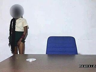 Watch this ebony babe get fucked outdoors in miniskirt?