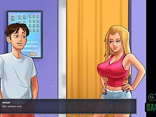 Helping out the hot cheerleaders from school in the Summertime saga