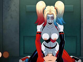 哈莉·奎恩在阿卡姆疯人院疯狂性爱场景中热辣口交动漫动作