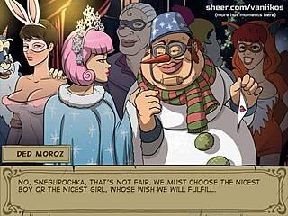 young bunny girl throat fucked by old man in witch hunter trainer hentai on new year