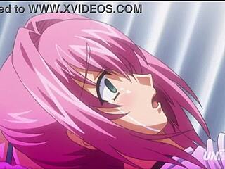 Hardcore bound hentai featuring a rough creampie filling