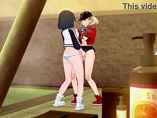 安妮·高槻和龙子在狂野蕾丝本子