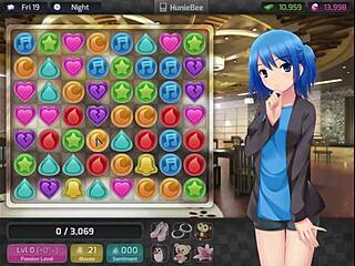 HuniePop walkthrough with Ms. High and Mighty, a hentai game with a girl named Sim