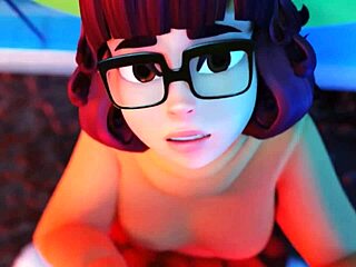 Velma from Scooby Doo in hot 3D animated action with Shaggy