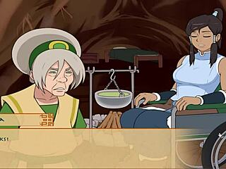 Asami Sato and Korra’s hot scene in Four Elements Trainer Book 4 Love