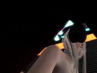 Black man dominates Latina woman in wild nightclub cartoon action.