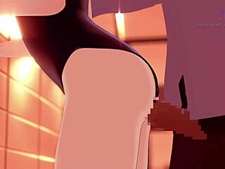 3D anime game with sexy interracial and femdom action