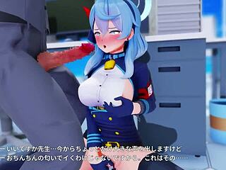 3D animated erotic acrobatic masturbation with an anime heroine