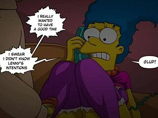 Marge's revealing clothes confuse old Simpson, leading to threesome