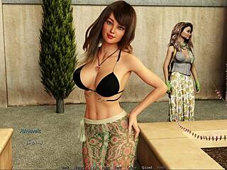 Japanese anime-style porn game with commented gameplay