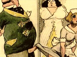 收集复古色情艺术，特色复古卡通和古董风格