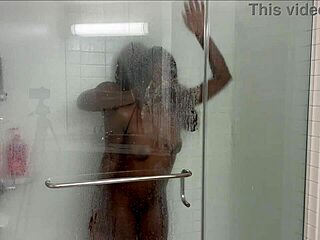 Stepsister sneaks stepbrother into steamy anime shower