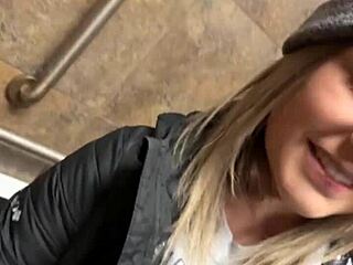Big dick fucking big tits in the bathroom and doggy style
