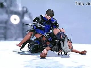 FFXIV Dragoon Miqote and Hyur in 3D Fuck