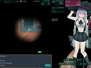 Hentai game with a sexy witch in a dungeon RPG game environment