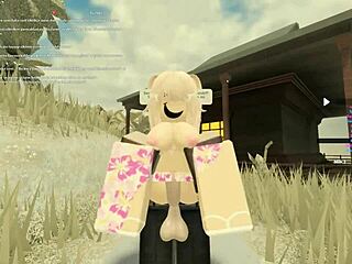 Roblox porn with a blonde bitch getting anal