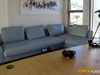 Busty African dancer gets naughty showing her skills at the audition clip.