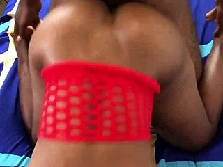 Black beauty gets pounded in doggy style in homemade video