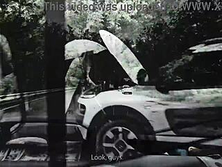 wet rebel rhyder in car trouble with bwc for extreme deepthroat and rough sex