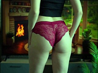 Amateur brunette gets wet and tries out panties fetish