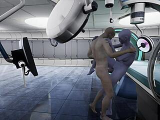 Get some action with an alien monster in a bald environment