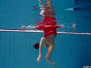 sexy avenna swims naked showing off twat in pool