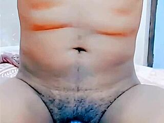 Big ass amateur in chastity cage gets buttplugged and fucked