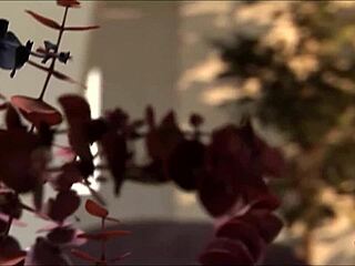 Lesbian friends play with sex toy in cozy living room