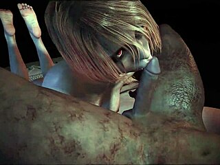 天哪！Ashley Graham 嘴里接怪物精液，金发熟女变僵尸荡妇！