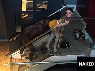 A beautiful white woman gets a big black cock in her ass