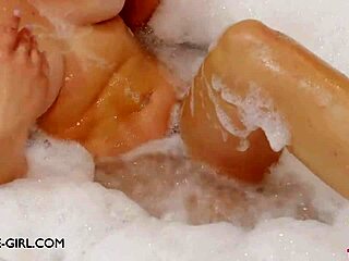 delightful young 18+ brunette model took bath on the sofa, getting a sensual massage from her uncle