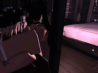 Three womanizing bunnies in a threesome scene with a big black cock