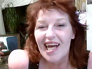 Redhead mature beauty flaunts curves and seduces with words