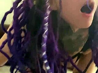 Tattoo latina slut gets rough creampie!