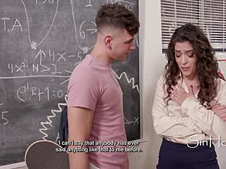 A teacher cannot resist the temptation of a sexy student and gives him anal sex