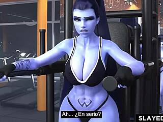 Widowmaker gets savagely fucked with big cock and creampie in spanish sub